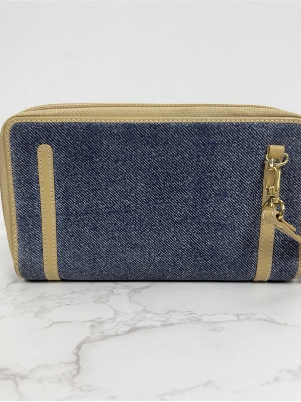 Vivienne Westwood Blue Denim Wallet on a Strap with Tan Trim - EUC - Picture 5 of 10